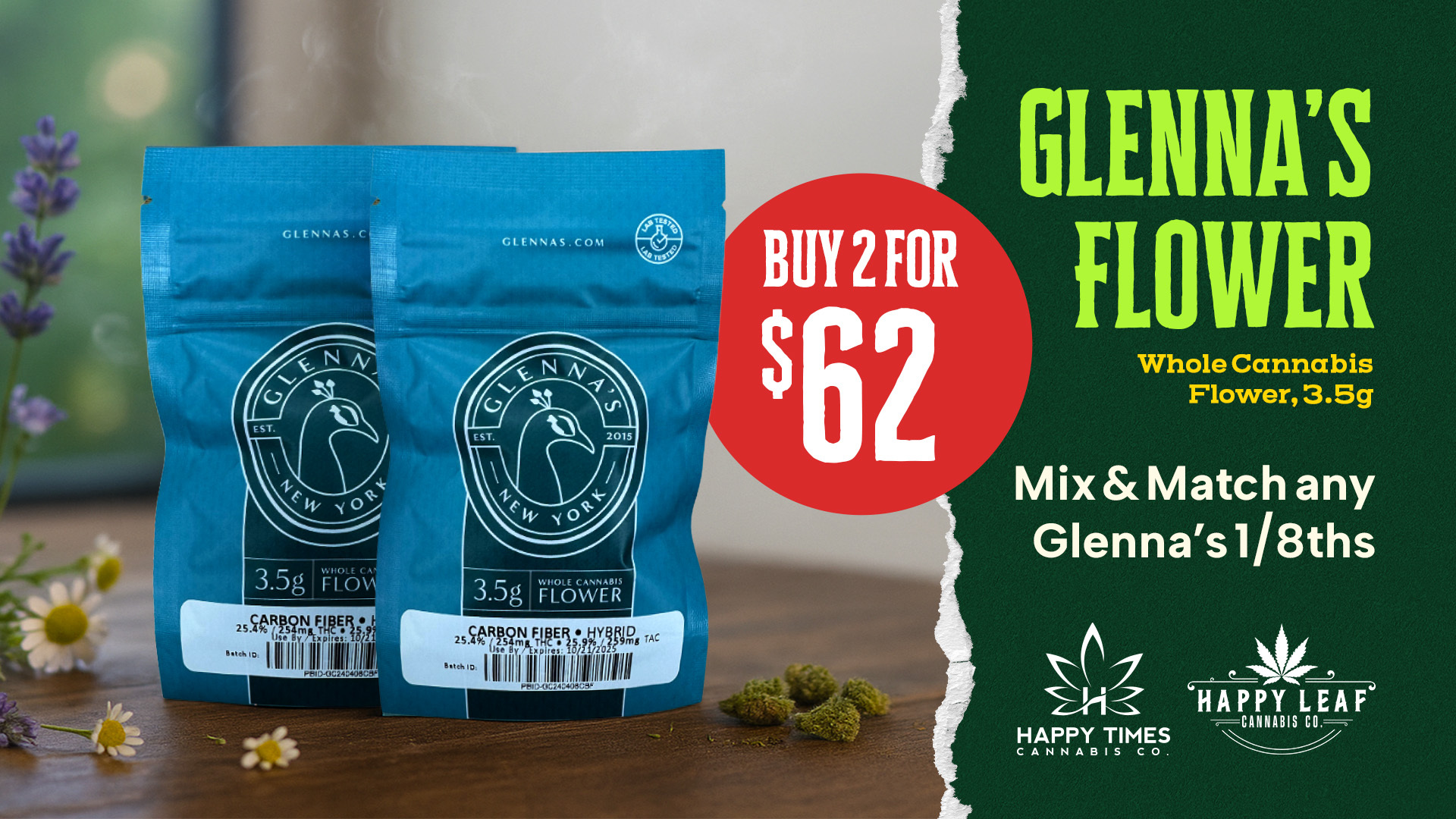 two bags of Glennas marijuana